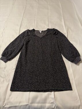 Nine West Charcoal Gray Leopard Print Tunic/ Mini Dress